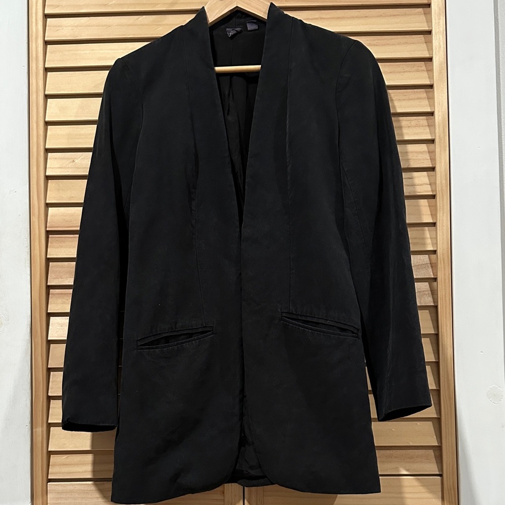 Fisher Project Eileen Fisher 100% Tencel Long Blazer Pockets Small